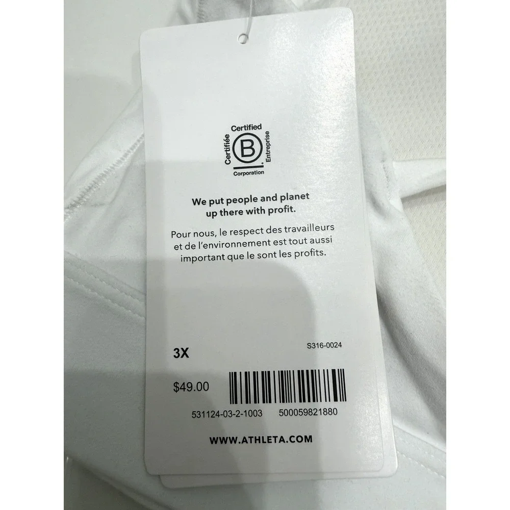 Athleta Solace Bra D-DD Sports Bra Yoga Pilates | White 3X NWT